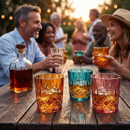 Yungyan 24 Pcs Plastic Clear Whiskey Glasses, 10 oz Unbreakable Reusable Old - Image 5