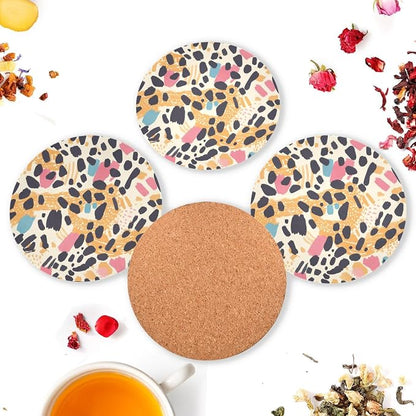 Abstract Leopard Cheetah Skin Shapes Coasters - Image 6