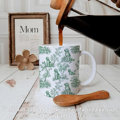 Chinoiserie Golden Doodle Mug, Grandmillennial Sausage Weiner Dog Coffee Tea - Image 3