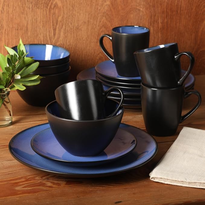 Gibson Elite Soho Lounge Round Reactive Glaze Stoneware Dinnerware Set - Image 8