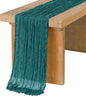 Ling's Moment Teal Blue Cheesecloth Table Runner, 168 Inch 14FT | Boho Gauze by LingsMoment