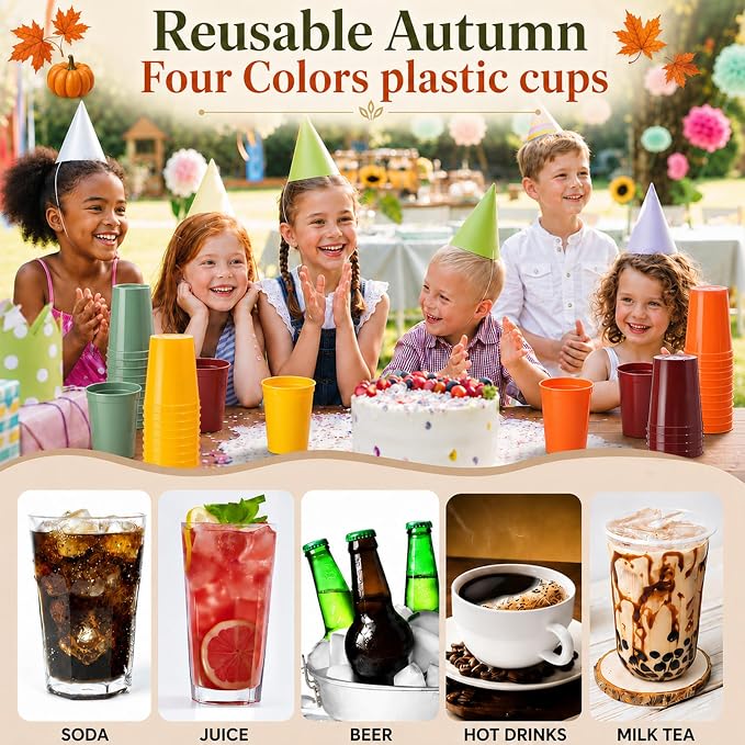 Yungyan 50 Pack 16 oz Stadium Cups Reusable Plastic Cups Blank Drink Stadium - Image 7