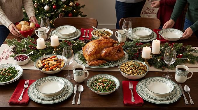 Royal 24-Piece Porcelain Dinnerware Set - Image 9