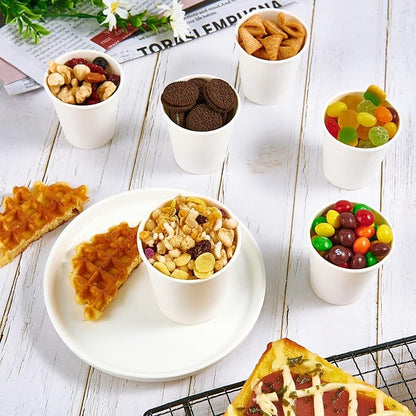 TV TOPVALUE 3 oz Paper Cups, Mini Size, Bathroom Mouthwash, Disposable Cups - Image 4