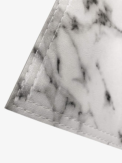 Marble Faux Leather PU Placemats, Set of 8, Easy to Clean, Heat & Stain Resistant for Conference Table,Dining Home Office Decor