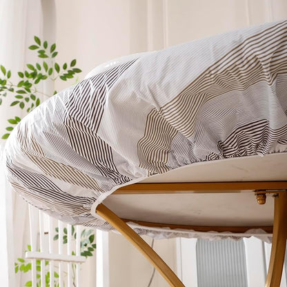 Walrus Round Vinyl Fitted Tablecloth with Flannel Backing Elastic Edge Design Table Cover Waterproof Oil-Proof PVC Table Cloth Stain-Resistant Best for 32"-36" Round