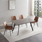 ZckyCine 46.5" Modern Dining Table Set for 4-6 People Kitchen Dining Room Table Set Extendable Wood Dining Table and 4 Upholstered Chairs, Home Kitchen Furniture