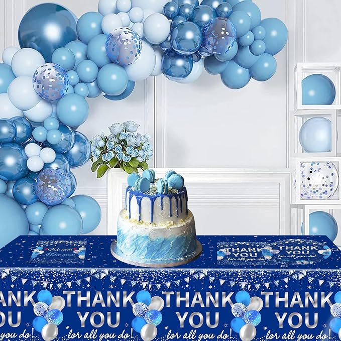 41Pcs Blue Silver Thank You Decorations Thank You - Image 6