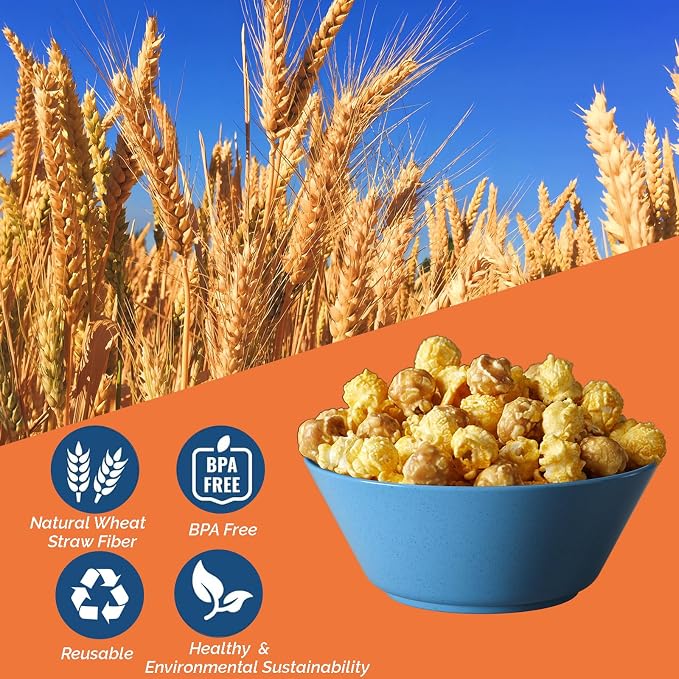 50 Oz Large Cereal Bowls, Unbreakable Wheat Straw Fiber Salad Bowl Sturdy and - Image 4