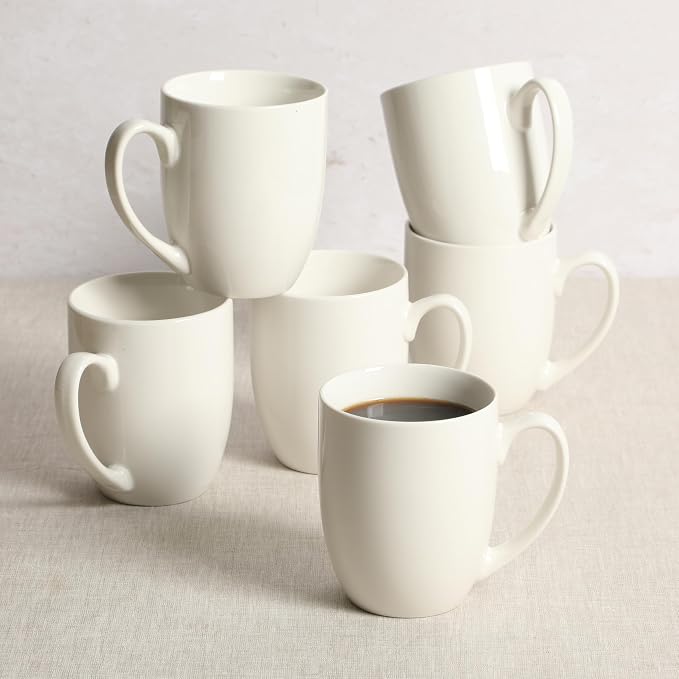 Gibson Home Great Essentials 16 Ounce Porcelain Coffee Mugs - Image 4