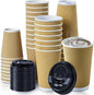 Fit Meal Prep 50 Pack 16 oz Insulated Ripple Triple Wall Paper Coffee Cups by FMPBRANDS