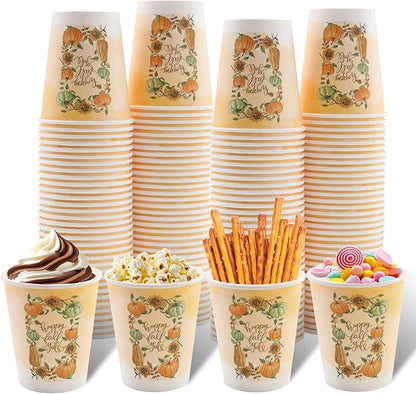 Tamone 100 PACK Thanksgiving Cups 9OZ Disposable Coffee Cups, Thanksgiving by InjectingCreativityandBeautyintoModernLife