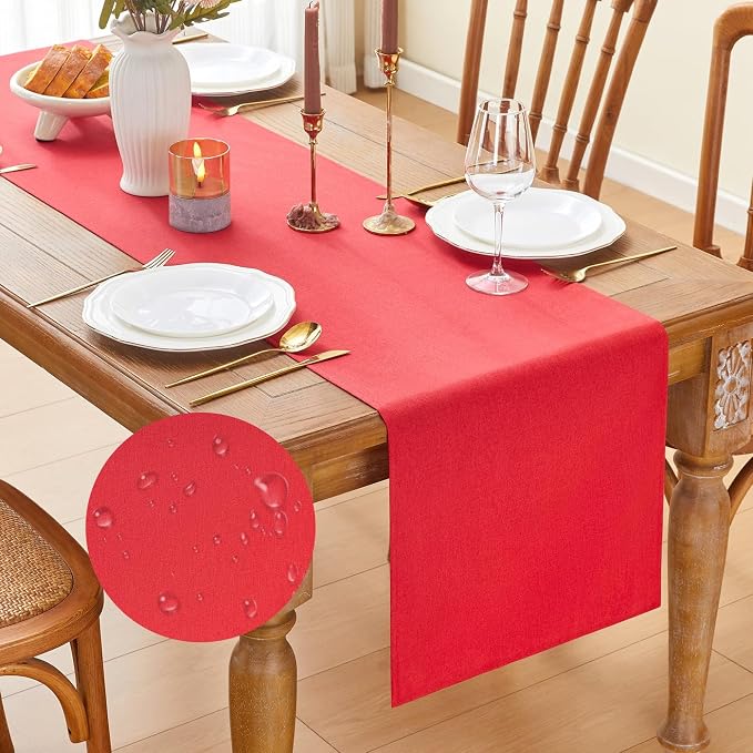 YATOJUZI Red Table Runner Seasonal Kitchen Dining Coffee Table Decoration 55 by YATOJUZI