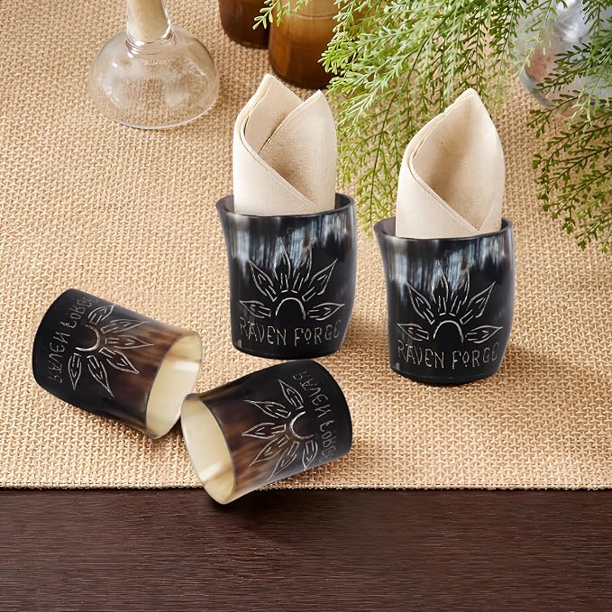 Handicrafts Home Viking Horn Shot Glasses Set of 8, Handmade Natural Ox Horn - Image 7