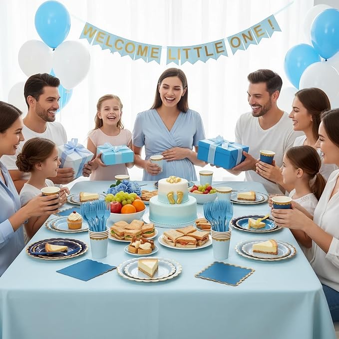 Blue Plates and Napkins Party Supplies - Image 5