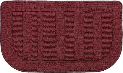 BEQHAUSE 30x18 Inch Kitchen Rug Mat Durable Kitchen Rugs Non-Slip Washable Absorbent Kitchen Mats for Floor Dirt-Resistant Semicircular Kitchen Mat (Red)