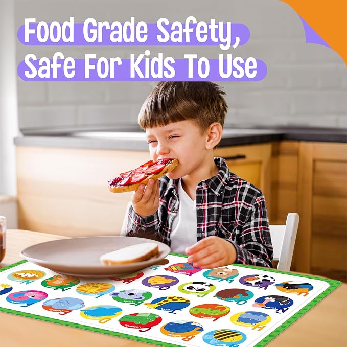 6 Pack Placemats for Kids, Non-Slip Washable Table Mats, Reusable Spanish - Image 6