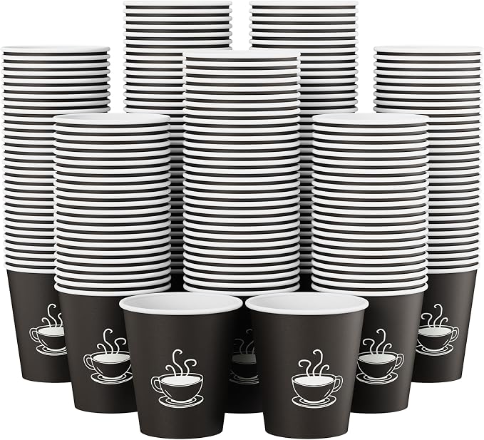 TV TOPVALUE 10 oz Paper Coffee Cups, Hot Coffee Tea Latte, Morning Breakfast by TVTOPVALUE