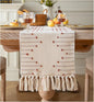 Caflife Boho Table Runner 13 x 48 Inch Long Natural Cotton Woven Runner by Caflife