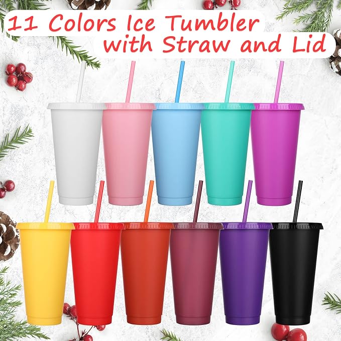 Honeydak 30 Pack Tumbler with Straw and Lid Bulk Cups - Image 3