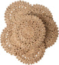 11.8" Set of 6 Round Corn Husk Placemats | Boho Woven Rattan Table Mats | Farmhouse Wicker Spring Plate Chargers Like Water Hyacinth, Seagrass for Wedding, Party, Christmas, Events