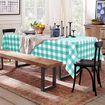 Checkered Tablecloth Rectangle, 70 x 90 Inch - Image 5