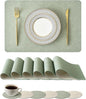 Leetaltree Reversible Faux Leather Placemats and Coasters Set of 12, 12x17 Inch by Leetaltree-ArtatEveryTable