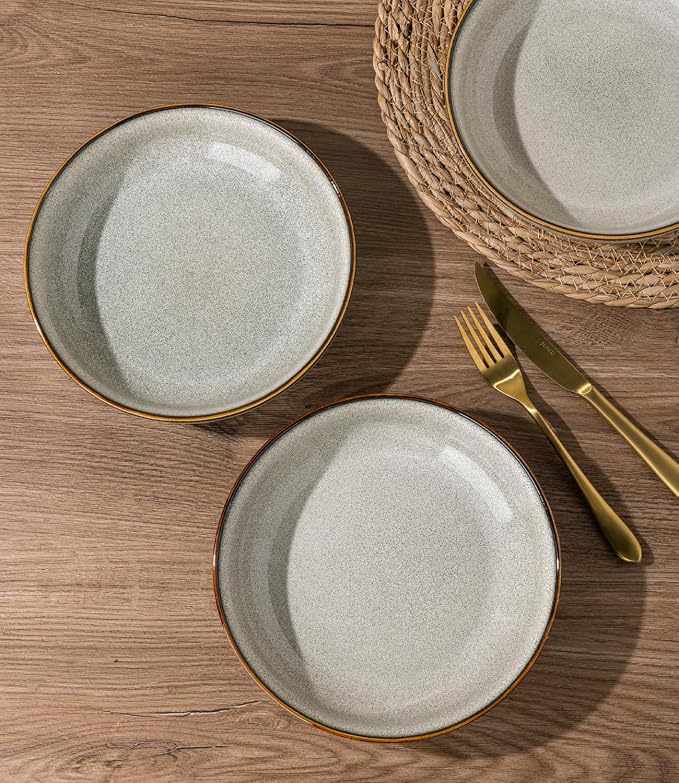 AmorArc 8.5’’ Ceramic Pasta Bowls Set of 6, 36oz Large Stoneware Bowls Set | - Image 2