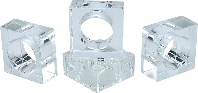 SARO LIFESTYLE Double Edge Crystal Glass Napkin Ring - Image 4