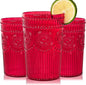 Ciaell 12 Pack Red Plastic Water Glasses by Ciaell