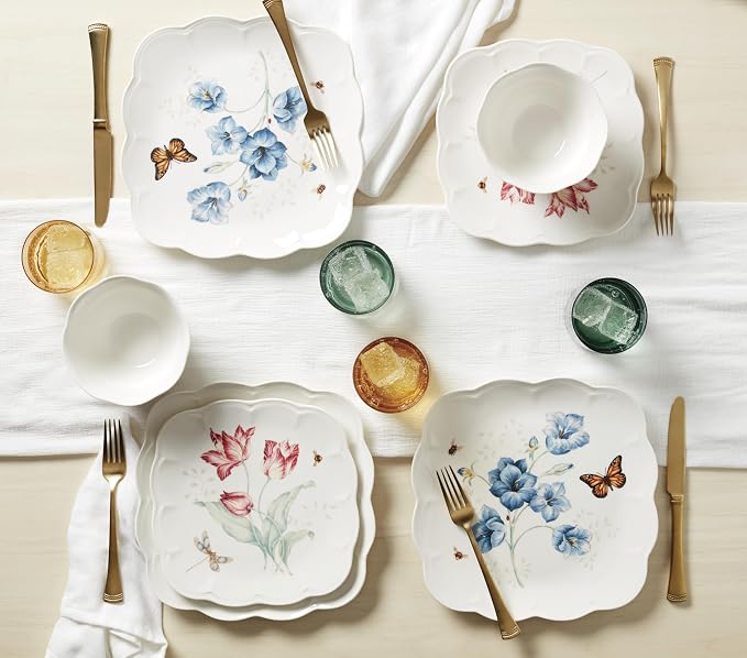 Lenox 894309 Butterfly Meadow Square 4-Piece Dinner Plates - Image 7