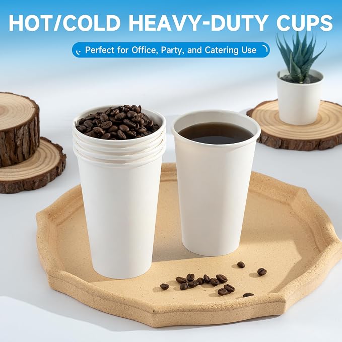 RACETOP Disposable Paper Coffee Cups 16 oz 500 Pack | BPA-free, Coffee Shop - Image 7