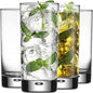 Home Essentials & Beyond Highball Glasses set of 4, 17 oz Drinking Glasses, Red Series Heavy Bubble Base