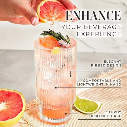 Kitchen Lux Ribbed Drinking Glasses - Image 4