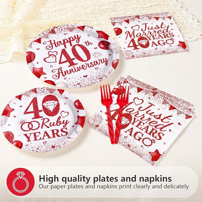 96Pcs 40th Wedding Anniversary Party Decorations - Image 4