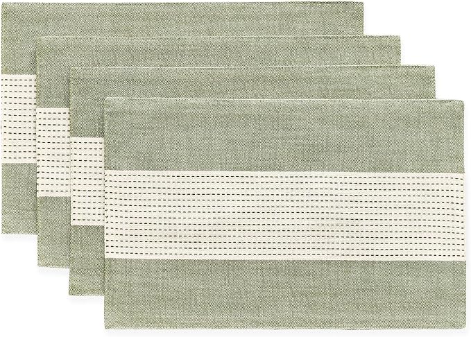 Wracra Linen Placemats, 12 x 18 Inch Set of 4 Placemats, Farmhouse Macrame by Wracra