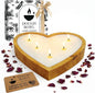 Dough Bowl Candle Co. Rose Candle - 10x10x2 Large Heart Shaped Scented Soy Candles for Women, Valentines Day Decor Gifts for Home, 5 Wick White Decorative Natural Aromatherapy, 30 Hour Burn Time