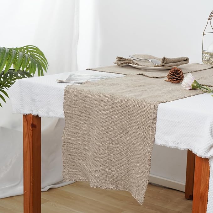100% Pure Linen Table Runner 106 Inches Long-Super Thick Noble 14 x 106 Inch - Image 5