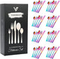 Rainbow Silverware Set Flatware Cutlery by VANDBAO