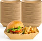 ZORRITA Large Paper Food Trays, 4 LB, 100 Pack | Disposable, Kraft Paper by ZORRITA