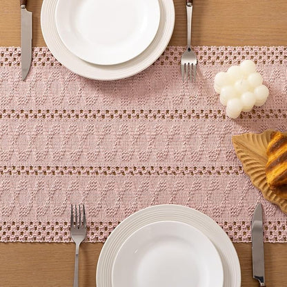Boho Table Runner Summer Farmhouse Rustic Dining Dresser Scarf Home Decor | - Image 5