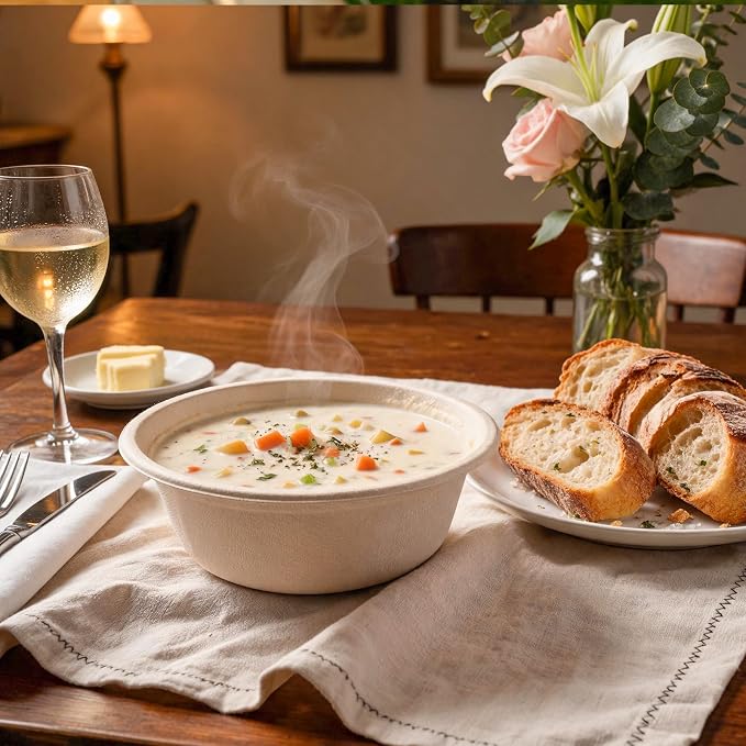 125 Pack 12 Oz Disposable Paper Bowls, Heavy-Duty Compostable Bowls - Image 5