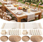 12 Sets Boho Decoration Placemats Round Woven Placemats, Cloth Napkins by Gandeer