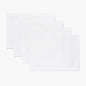 Solino Home Linen Placemats Set of 4 - Classic Hemstitch White Placemats 14 x 19 Inch - 100% Pure Linen Table Mats for Winter, Valentines, Spring, Easter