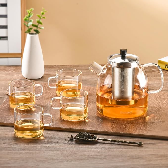 5oz Modern Glass Coffee & Tea Cups Set of 4 - Image 7
