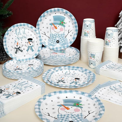 Funnymoom 250 Pcs Winter Snowman Party Decorations - Image 6