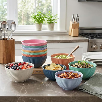 8PCS Cereal Bowl, Unbreakable 24 OZ Wheat Straw Cereal Bowls, Kitchen Bowls - Image 6