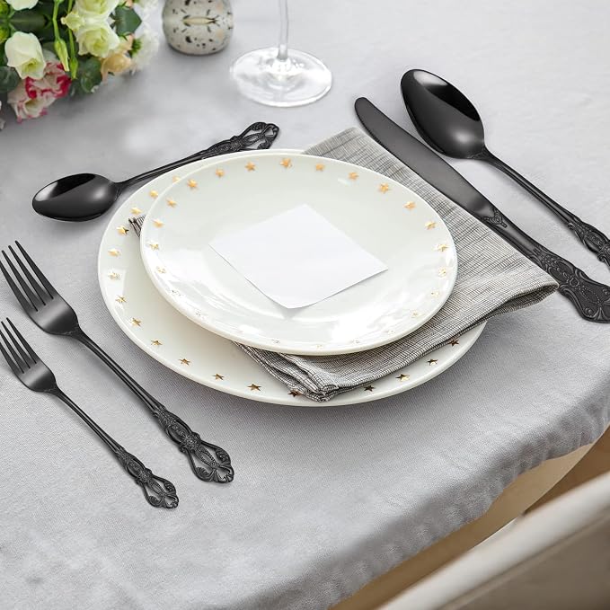 Gorgeous Retro Royal Black Silverware Set - Image 8
