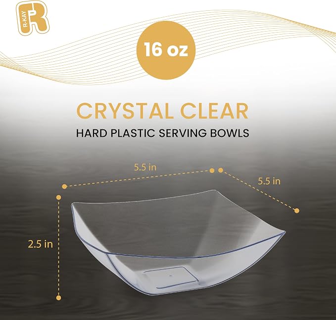 R-kay 6 Pack Square Plastic Serving Bowls - Image 5