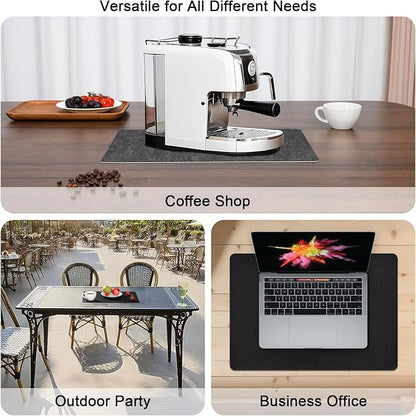 Myir JUN Dual Sided Faux Leather Place Mats Set of 4, Indoor & Outdoor Placemats - Non-Slip, Washable, Square (Gray Black)
